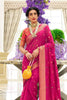 Azalea Pink Colour Cotton Silk Saree  With Orange Blouse - Bahuji - Premium Silk Sarees Online Shopping Store