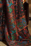 Sable Black Printed Woven Paithani Silk Saree With Blouse - Bahuji - Premium Silk Sarees Online Shopping Store