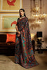 Sable Black Printed Woven Paithani Silk Saree With Blouse - Bahuji - Premium Silk Sarees Online Shopping Store