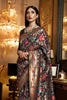 Spider Black Printed Woven Paithani Silk Saree With Blouse - Bahuji - Premium Silk Sarees Online Shopping Store