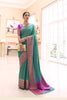 Traditional Partywear Castleton Green Colour  Kanjivaram Silk Saree 