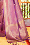 Purple Shine Zari Woven Kanjivaram Saree