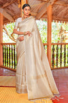 White Beautiful Kanjivaram Saree
