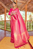 Magenta Pink Shine Zari Woven Kanjivaram Saree With Blouse - Bahuji - Premium Silk Sarees Online Shopping Store