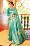 Blue zaree kanjivaram silk saree