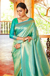 Blue zaree kanjivaram silk saree