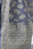Pewter Gray Lucknowi Cotton Silk Saree With Plan Blouse - Bahuji - Premium Silk Sarees Online Shopping Store