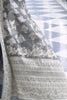 Anchor Grey  Lucknowi Cotton Silk Saree With Plan Blouse - Bahuji - Premium Silk Sarees Online Shopping Store