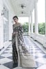 Anchor Grey  Lucknowi Cotton Silk Saree With Plan Blouse - Bahuji - Premium Silk Sarees Online Shopping Store