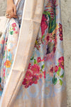 Baby Blue printed Woven Digital Silk Saree With Blouse - Bahuji - Premium Silk Sarees Online Shopping Store