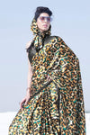 Black Multi printed Woven Digital Silk Saree With Blouse - Bahuji - Premium Silk Sarees Online Shopping Store