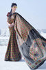 Black multi  printed Woven Digital Silk Saree With Blouse - Bahuji - Premium Silk Sarees Online Shopping Store