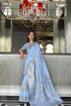 Buti Woven Blue Banarasi Silk Saree