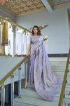 Lovender Zari Weaving Banarasi saree