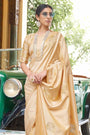 Attractive Gold Woven Banarasi Silk Saree With Blouse