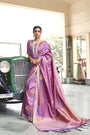 Lovender Kanjivaram Butta Silk Saree With Blouse