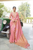 Gold Zari Designer Butta Pink Color Banarasi Saree