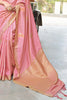 Gold Zari Designer Butta Pink Color Banarasi Saree