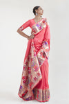 Pink kanjivaram silk saree