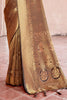 Charcoal Black & Golden Zari Woven Kanjivaram Silk  Saree With Blouse - Bahuji - Premium Silk Sarees Online Shopping Store