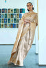 Beige Super Soft Light Cream Tissue Woven  Silk Saree With Blouse - Bahuji - Premium Silk Sarees Online Shopping Store