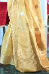 Tuscany Light Yellow Tissue Woven Silk Saree With Blouse - Bahuji - Premium Silk Sarees Online Shopping Store