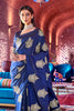 Unique Navy blue Kanjivaram Silk Saree 