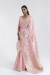 Party Wear Pink Color Banarasi Silk Saree