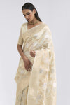 Fancy Fabric Cream Banarasi Saree 