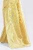 Banana Light Yellow Lenen Silk Saree With Blouse - Bahuji - Premium Silk Sarees Online Shopping Store