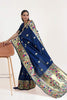 Navy Blue and Golden Paithani Silk Saree With Blouse - Bahuji - Premium Silk Sarees Online Shopping Store