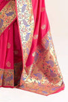 Taffy Pink Paithani Silk Saree With Blouse - Bahuji - Premium Silk Sarees Online Shopping Store