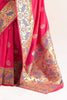 Taffy Pink Paithani Silk Saree With Blouse - Bahuji - Premium Silk Sarees Online Shopping Store