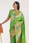 Pear Pista Paithani Silk Saree With Blouse - Bahuji - Premium Silk Sarees Online Shopping Store