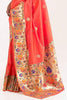 Fire Orange Paithani Silk Saree With Blouse - Bahuji - Premium Silk Sarees Online Shopping Store