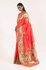 Fire Orange Paithani Silk Saree With Blouse - Bahuji - Premium Silk Sarees Online Shopping Store
