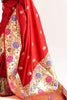 Crimson Red Paithani Silk Saree With Blouse - Bahuji - Premium Silk Sarees Online Shopping Store