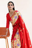 Crimson Red Paithani Silk Saree With Blouse - Bahuji - Premium Silk Sarees Online Shopping Store