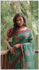 Green Cotton Linen Saree