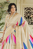 Chalk Stone Creame Colour Cotton Silk Saree  With Plan Blouse - Bahuji - Premium Silk Sarees Online Shopping Store