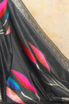 Coal Black Colour Cotton Silk Saree  With Plan Blouse - Bahuji - Premium Silk Sarees Online Shopping Store
