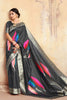 Coal Black Colour Cotton Silk Saree  With Plan Blouse - Bahuji - Premium Silk Sarees Online Shopping Store