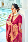 Dark Pink Kanjivaram Saree With Matching Pink Blouse