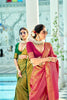 Dark Pink Kanjivaram Saree With Matching Pink Blouse