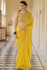 Yellow Designer Premium Saree with Blouse Set