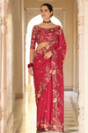 Red Wedding Designer Premium Saree with Blouse Set