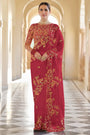 Red Superior Designer Premium Saree with Blouse Set