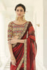 RED EMBROIDERED GEORGETTE SAREE WITH BLOUSE