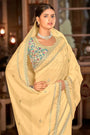 Yellow  EMBROIDERED SILK BASE SAREE WITH BLOUSE