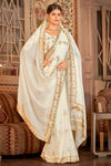 White Bridal Wedding Designer Saree with Blouse Set